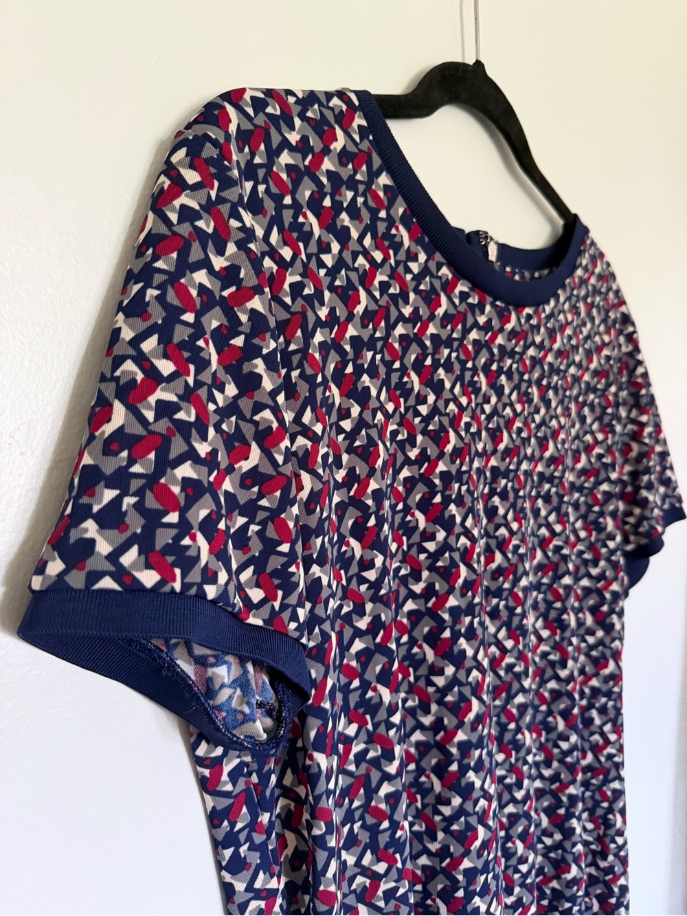 Lauren Ralph Lauren Navy Geometric Short Sleeve Tee with Pink & Cream Accents